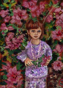 "Lucy In The Rose Of Sharon Bush" by Linda Markwardt, Verona WI - Acrylic